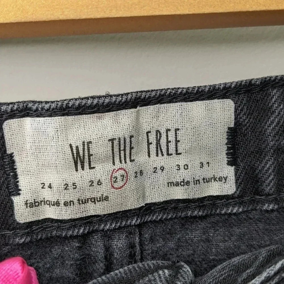 Free People We The Free Button Fly Womens Black Distressed Denim Mini Skirt 27 - Picture 8 of 12